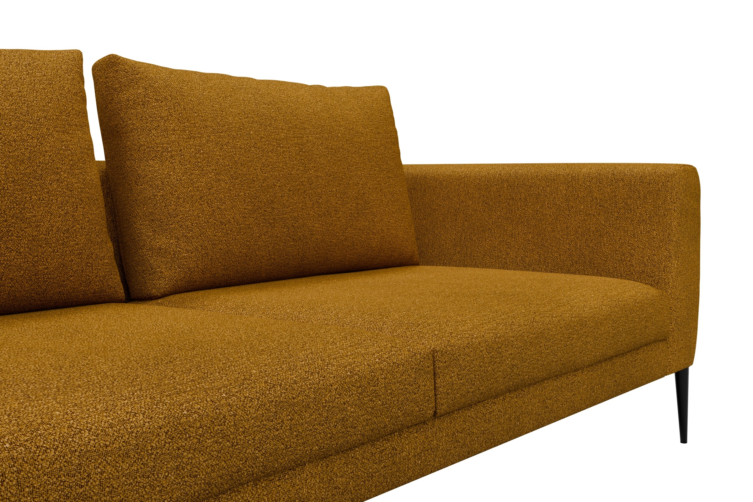 Ecksofa Paul Relax-Ecke rechts mit 2-Sitzer Boucle-Ochre