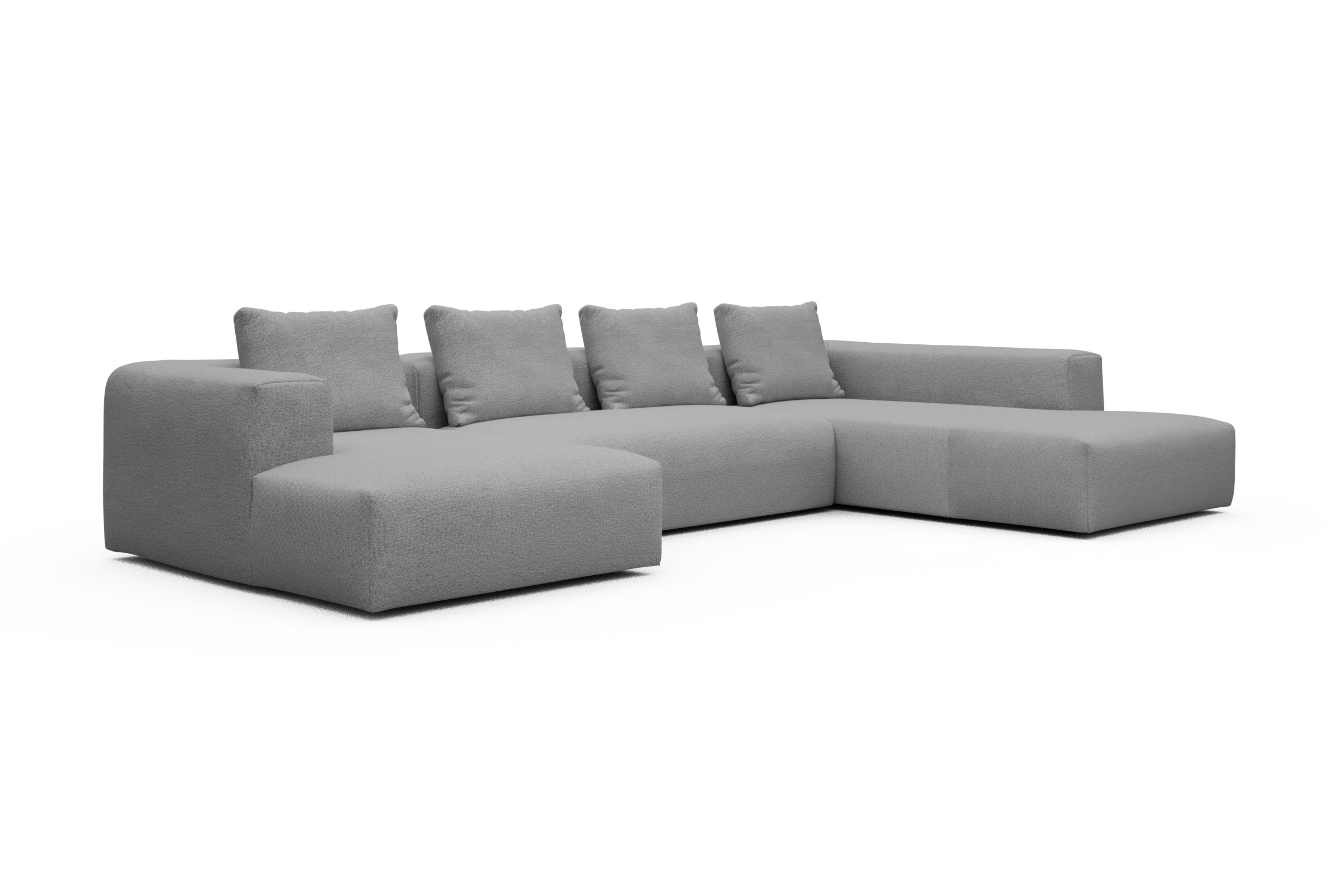 Wohnlandschaft Fred Relax-Ecke rechts mit 2-Sitzer und Chaiselongue links Sama-Grey