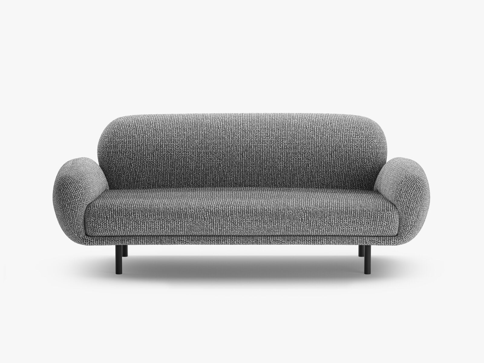 Micadoni Sofa Poppy 2-Sitzer große Version Chenille Silencio Dunkelgrau
