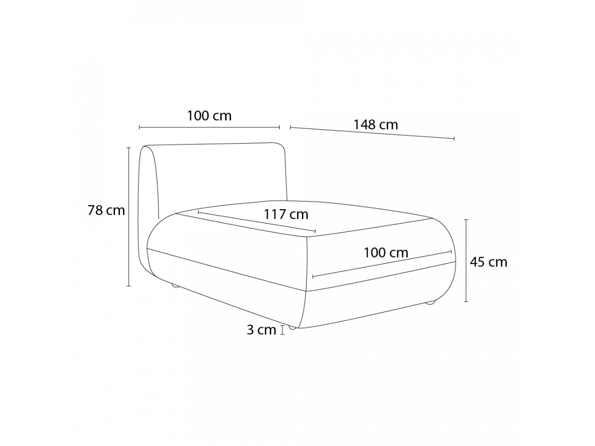 Bobochic Lecomte Méridienne-Modul Strukturstoff Rot