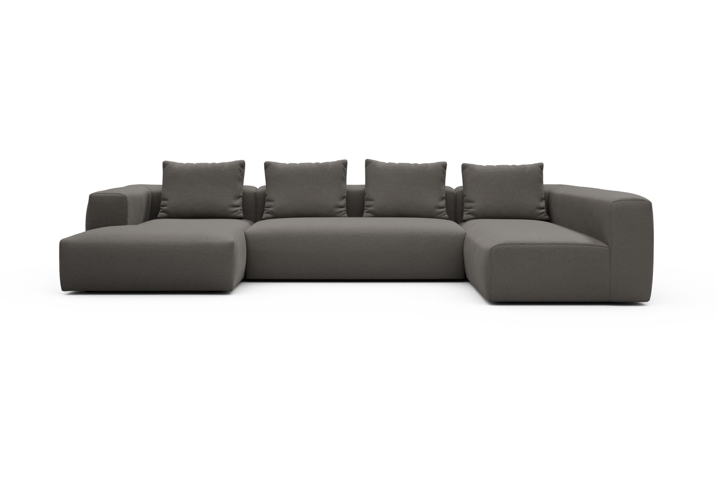 Skandi Home Wohnlandschaft Fred Chaiselongue links mit 2-Sitzer und lange Armlehne rechts Satya-Taupe moebelfaktor