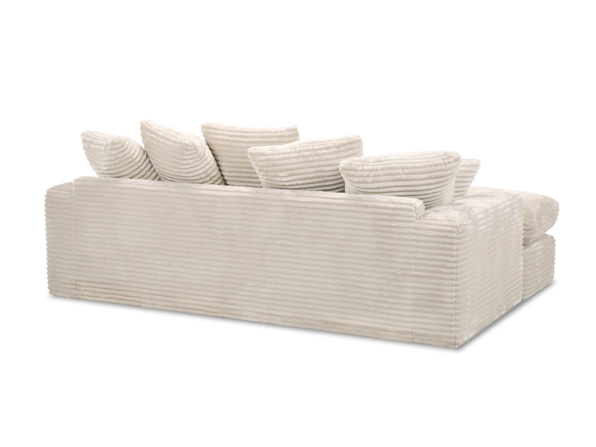 Bobochic Nevada Sofa 3-Sitzer 226 × 150 cm Breitcord weich Beige