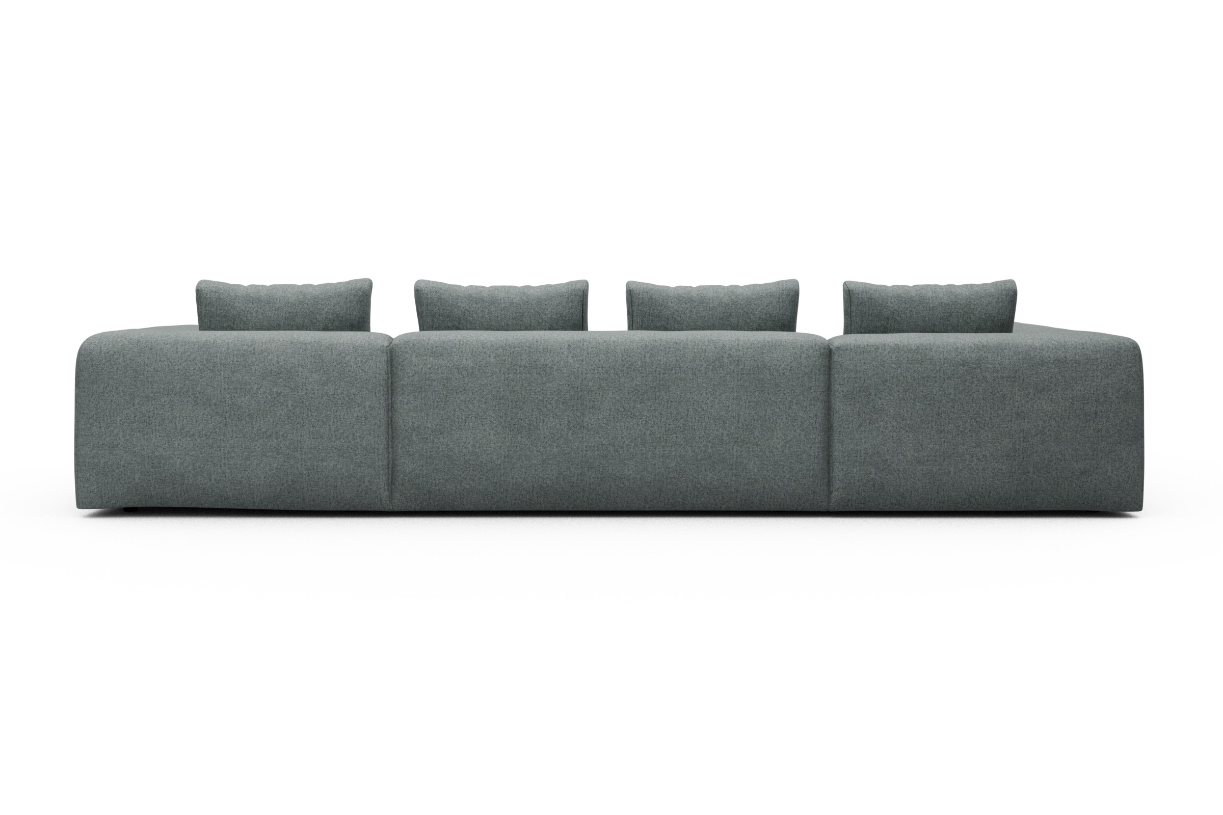 Wohnlandschaft Fred Relax-Ecke links mit 2-Sitzer und Chaiselongue rechts Casone-Light-Mixed-Green