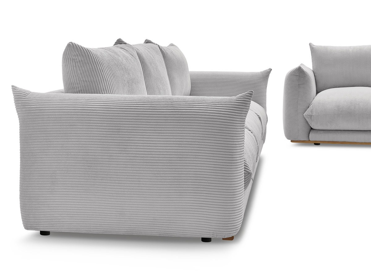 Bobochic Ernest Sofa 5-Sitzer Cordsamt Hellgrau