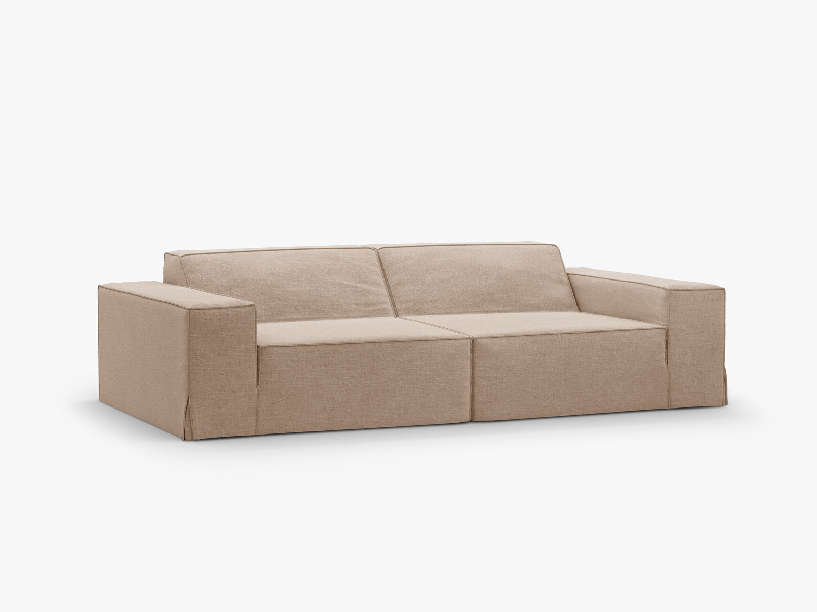 Micadoni 3-Sitzer Sofa Jodie Strukturierter Stoff Lins Sand