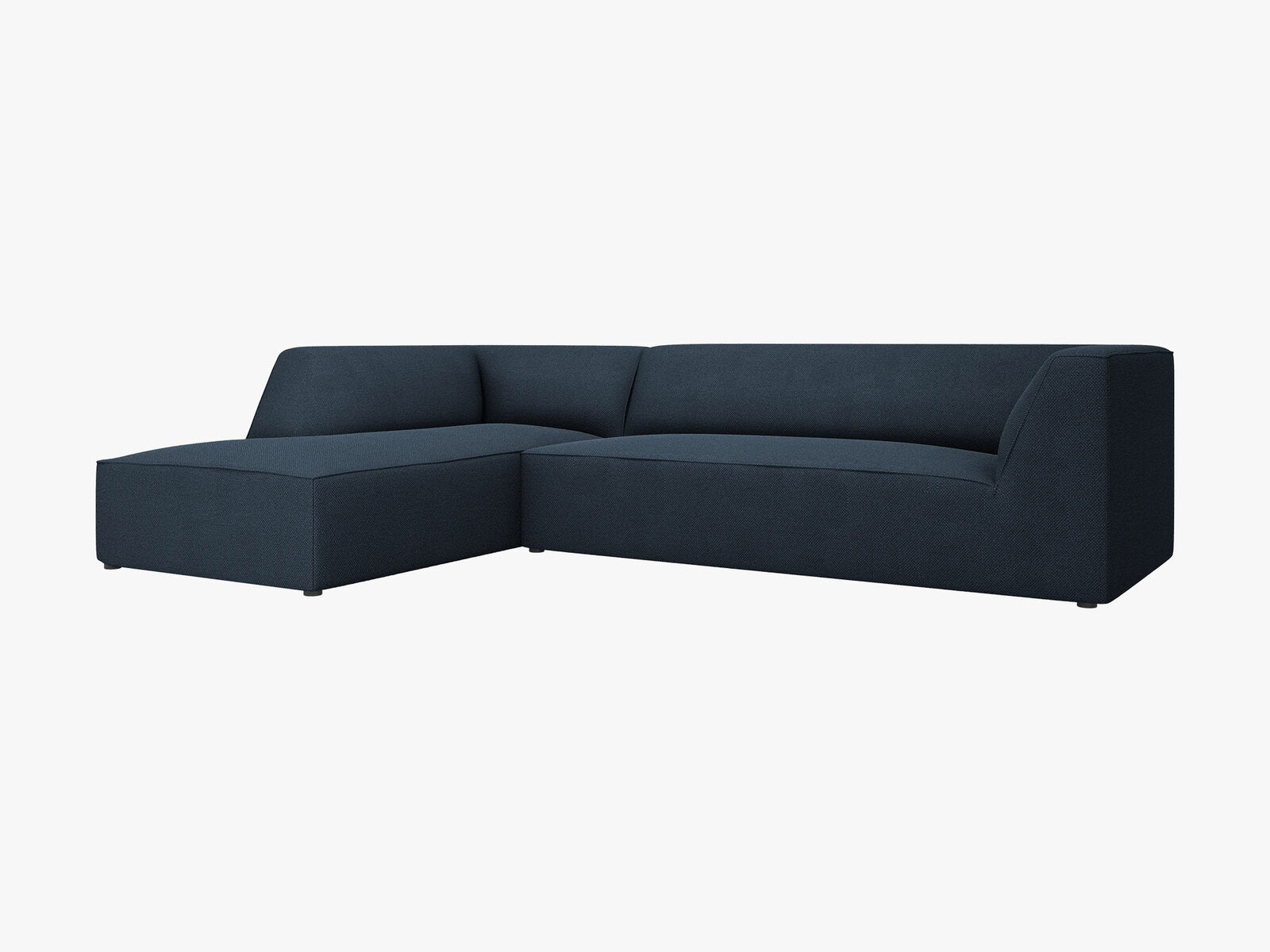 Micadoni 4-Sitzer Modular Sofa Ruby Links Strukturierter Stoff Ottawa Marineblau