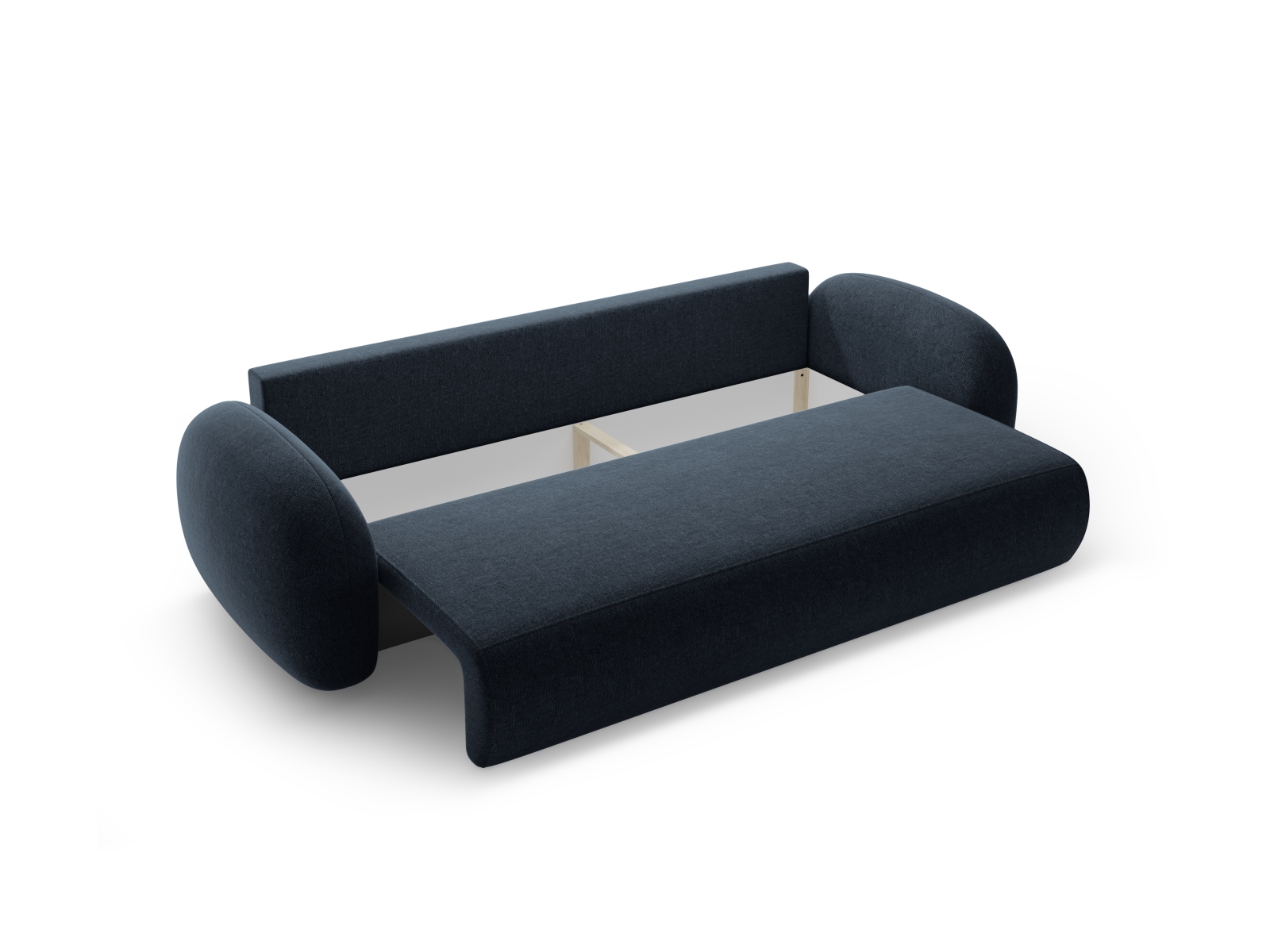Cosmopolitan Design Schlafsofa Tonale 3-Sitzer mit Bettkasten Chenille Eden Marineblau