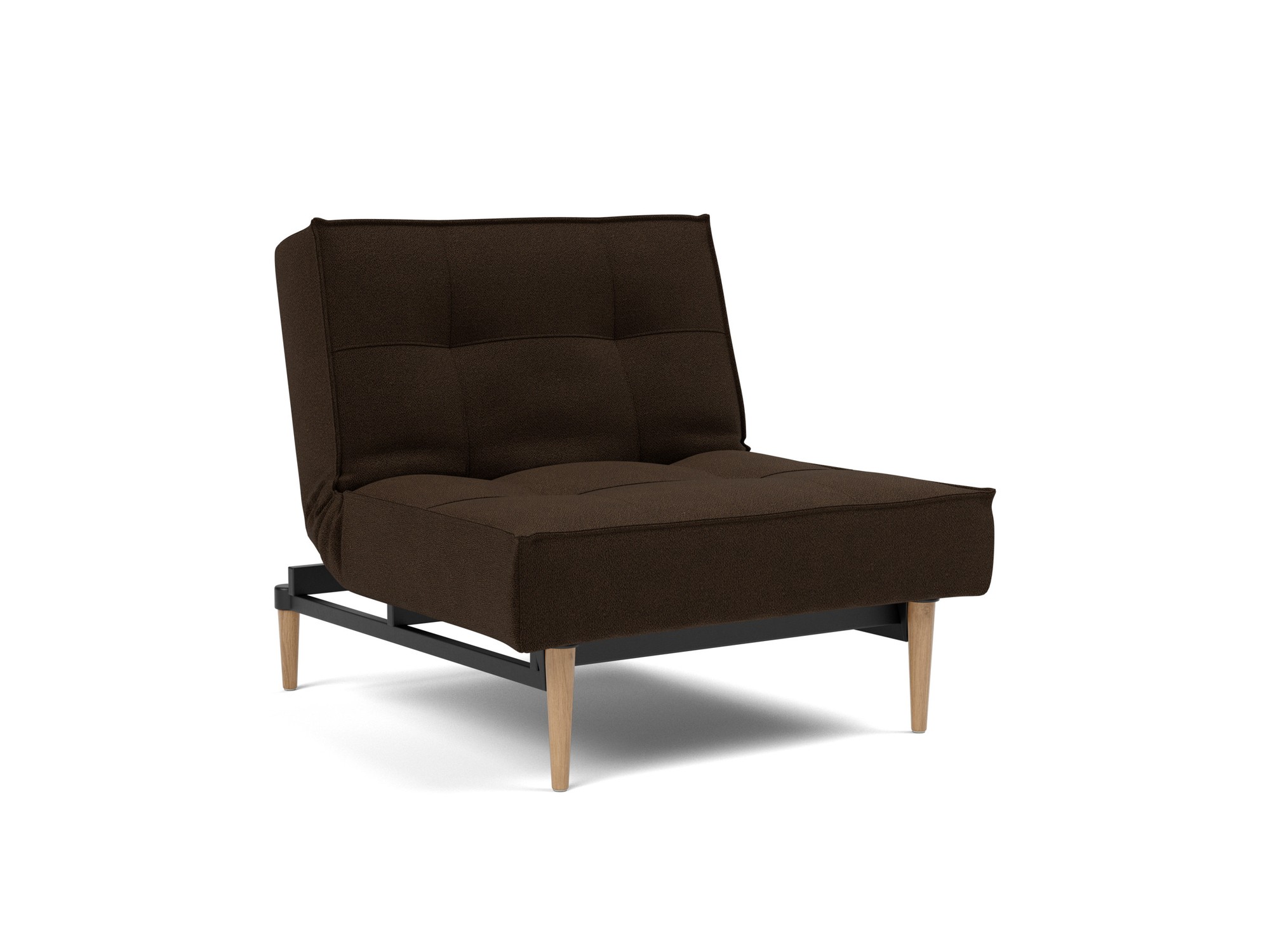 Sessel Splitback Strukturierter Stoff Taura 358-Chocco Beine Styletto Eiche hell