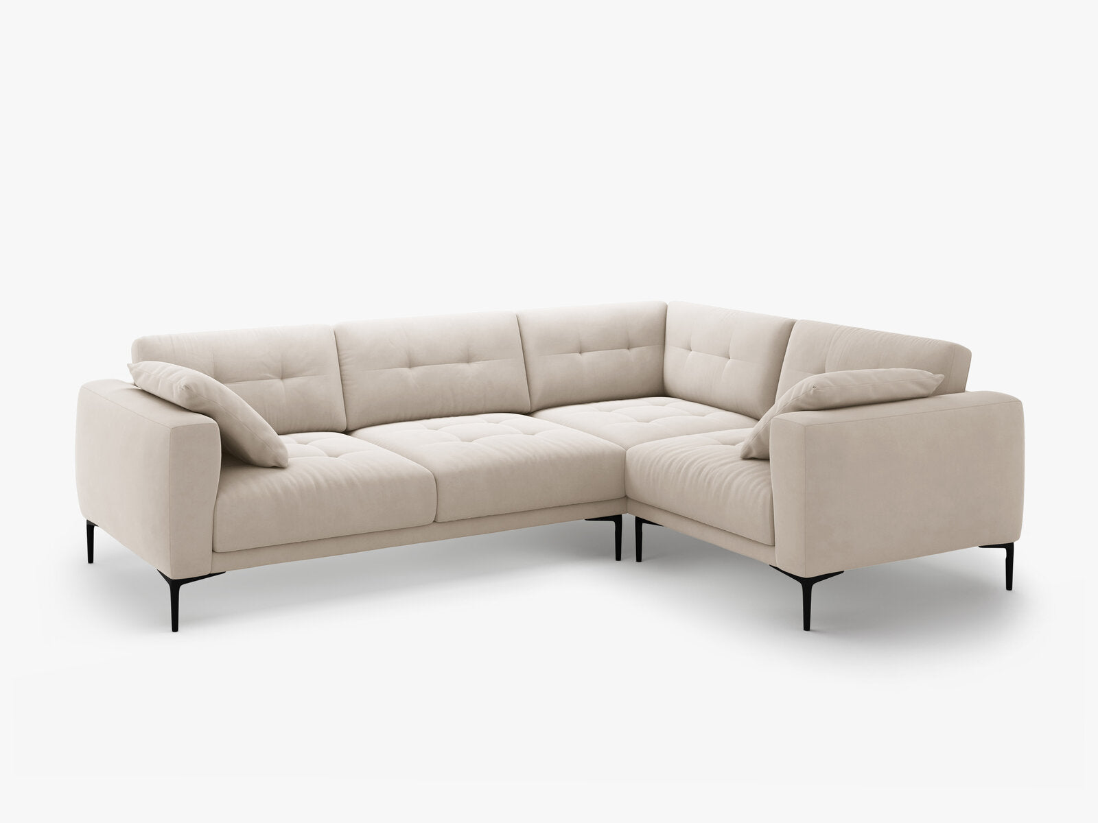 Micadoni Ecksofa Bemy 4-Sitzer Rechts Samt Beige