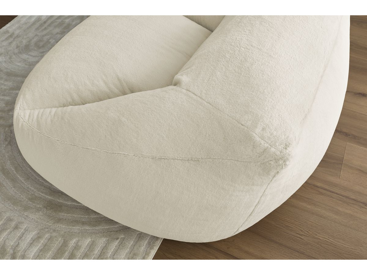 Bobochic Lilibet Pouf Kunstfell Weiß