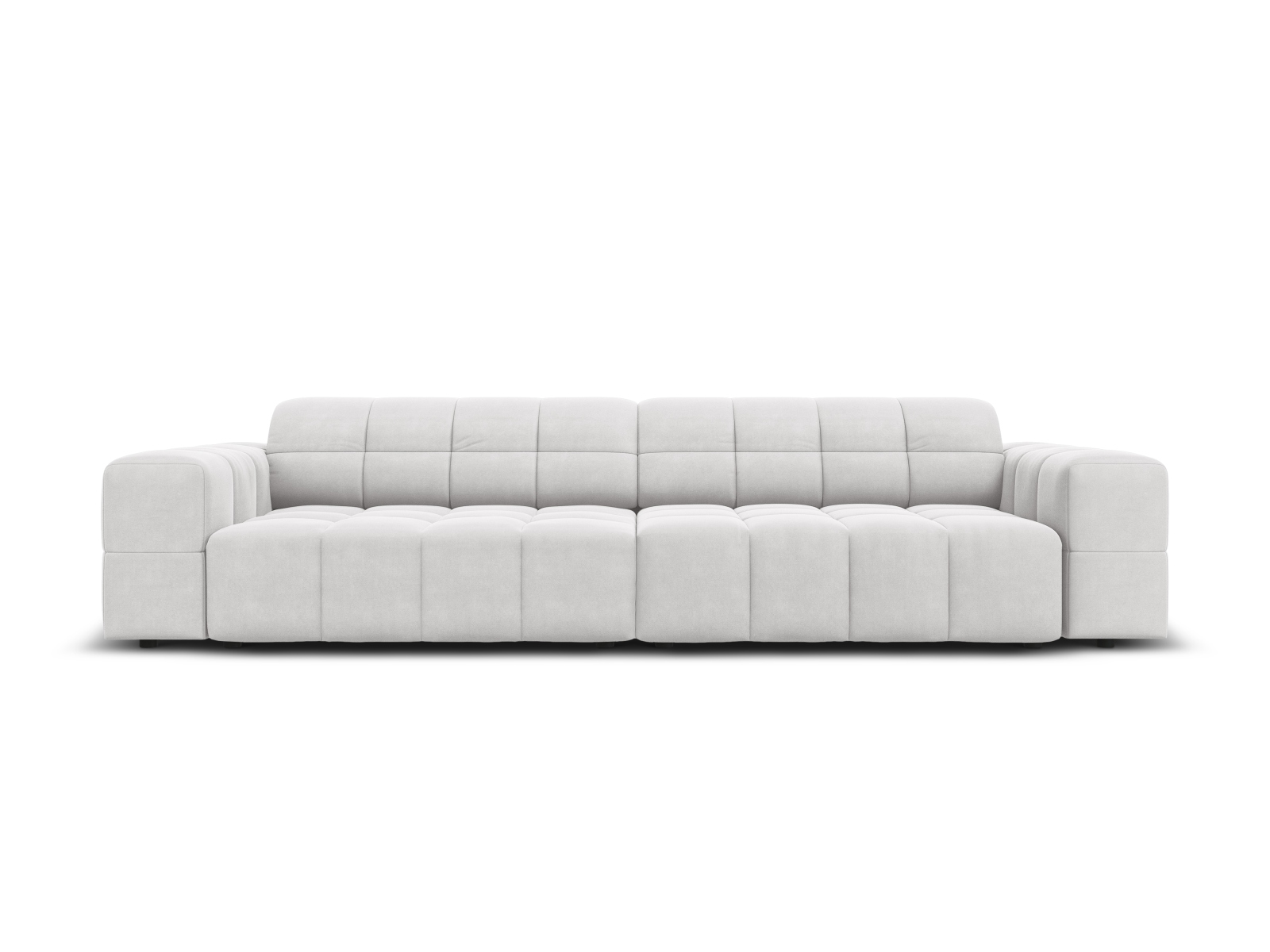 Cosmopolitan Design Sofa Chicago 4-Sitzer Samt Bluvel Silber