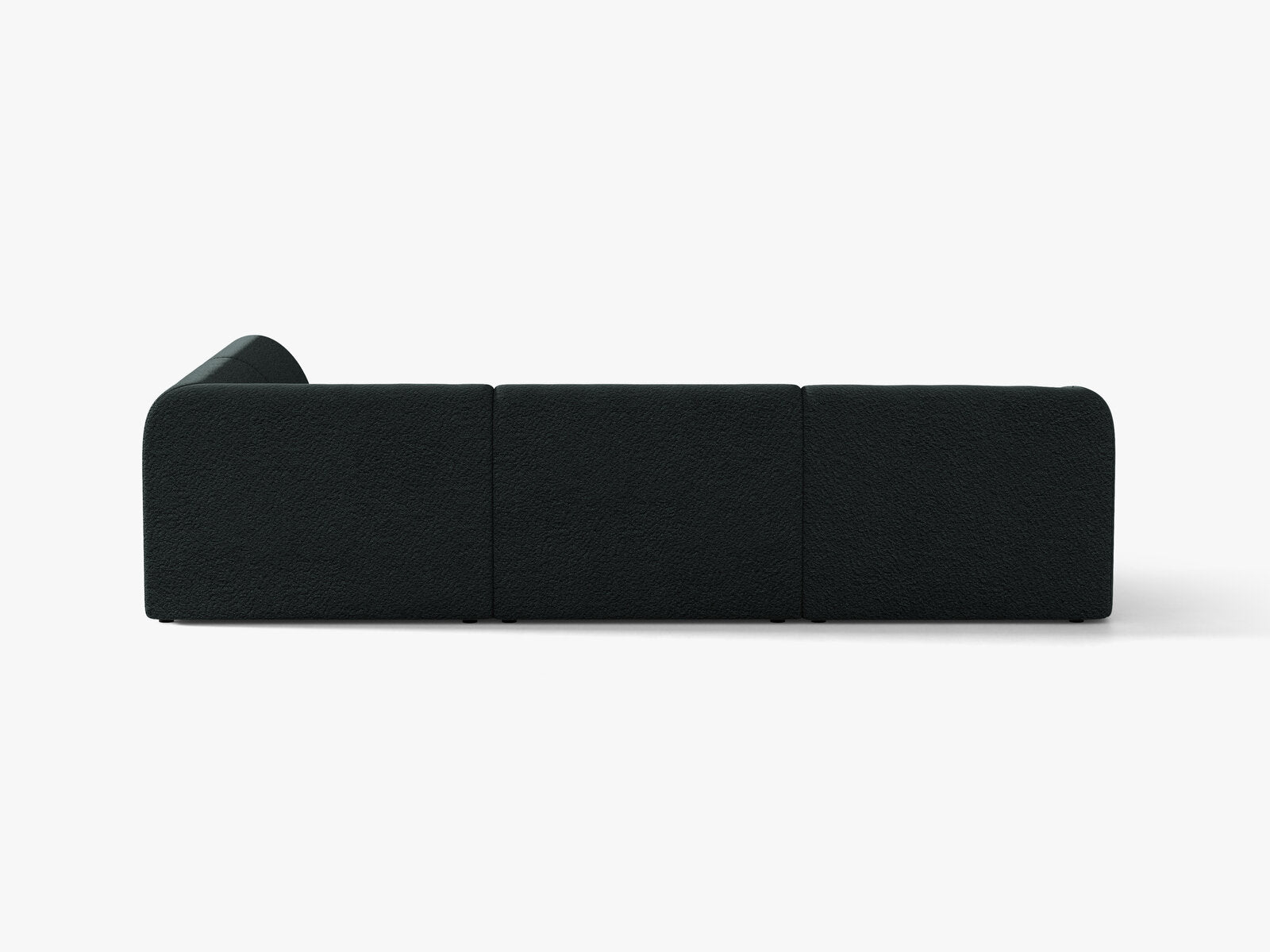 Micadoni Ecksofa Miley 6-Sitzer Rechts Boucle Baloo Schwarz