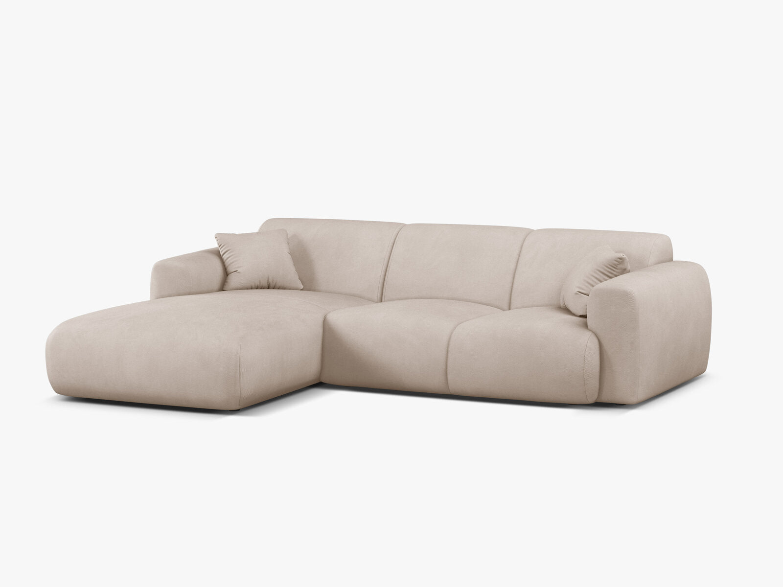 Micadoni Ecksofa Molino 4-Sitzer Links Strukturierter Stoff Rebel Beige