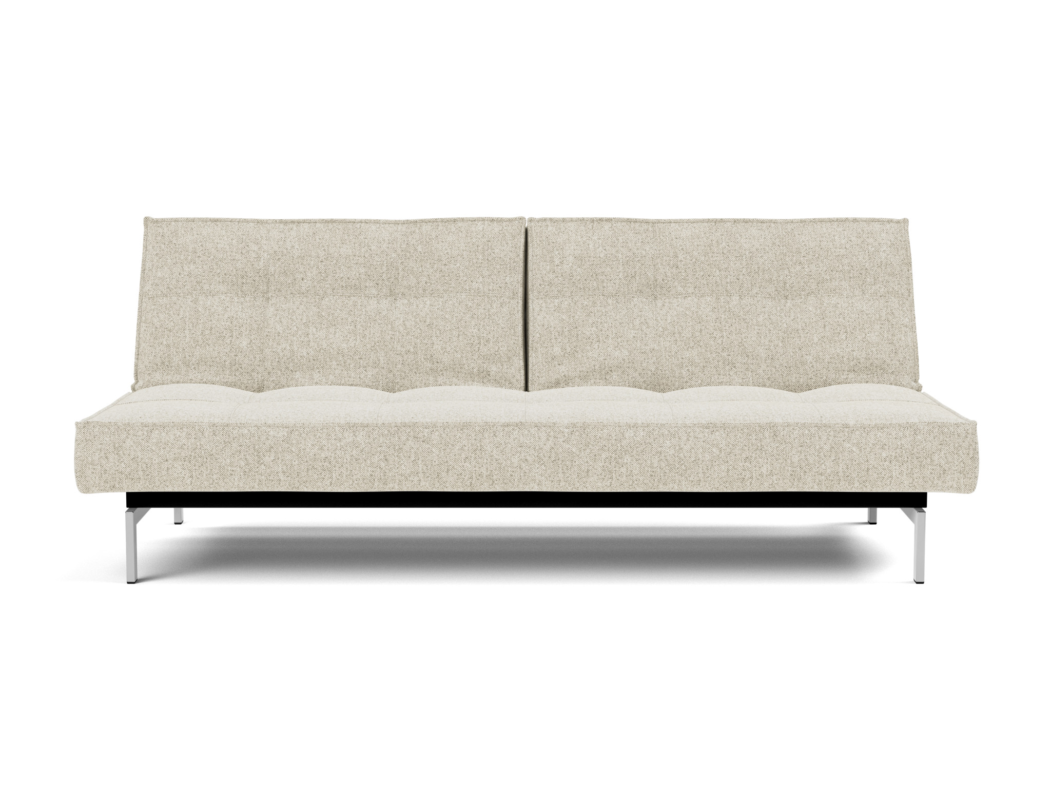 Schlafsofa Splitback Strukturierter Stoff Taura 357-Off-White Beine Chrom