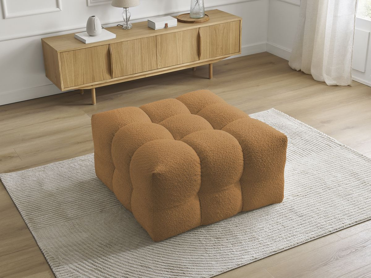 Bobochic Cloud Pouf Bouclé-Stoff Gelb