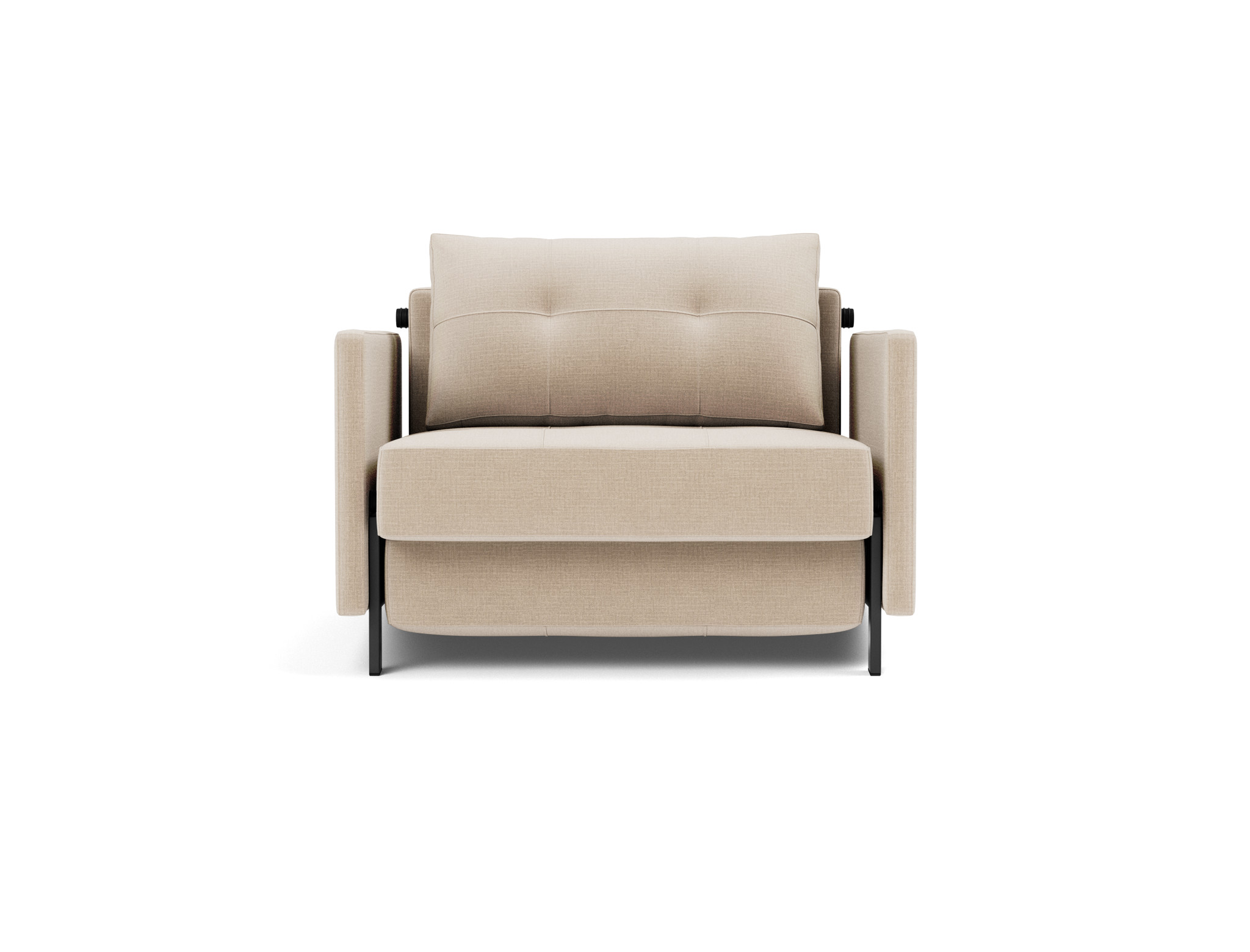 Schlafsessel Cubed 90 mit Armlehnen Chenille Esina 410-Almond-Beige