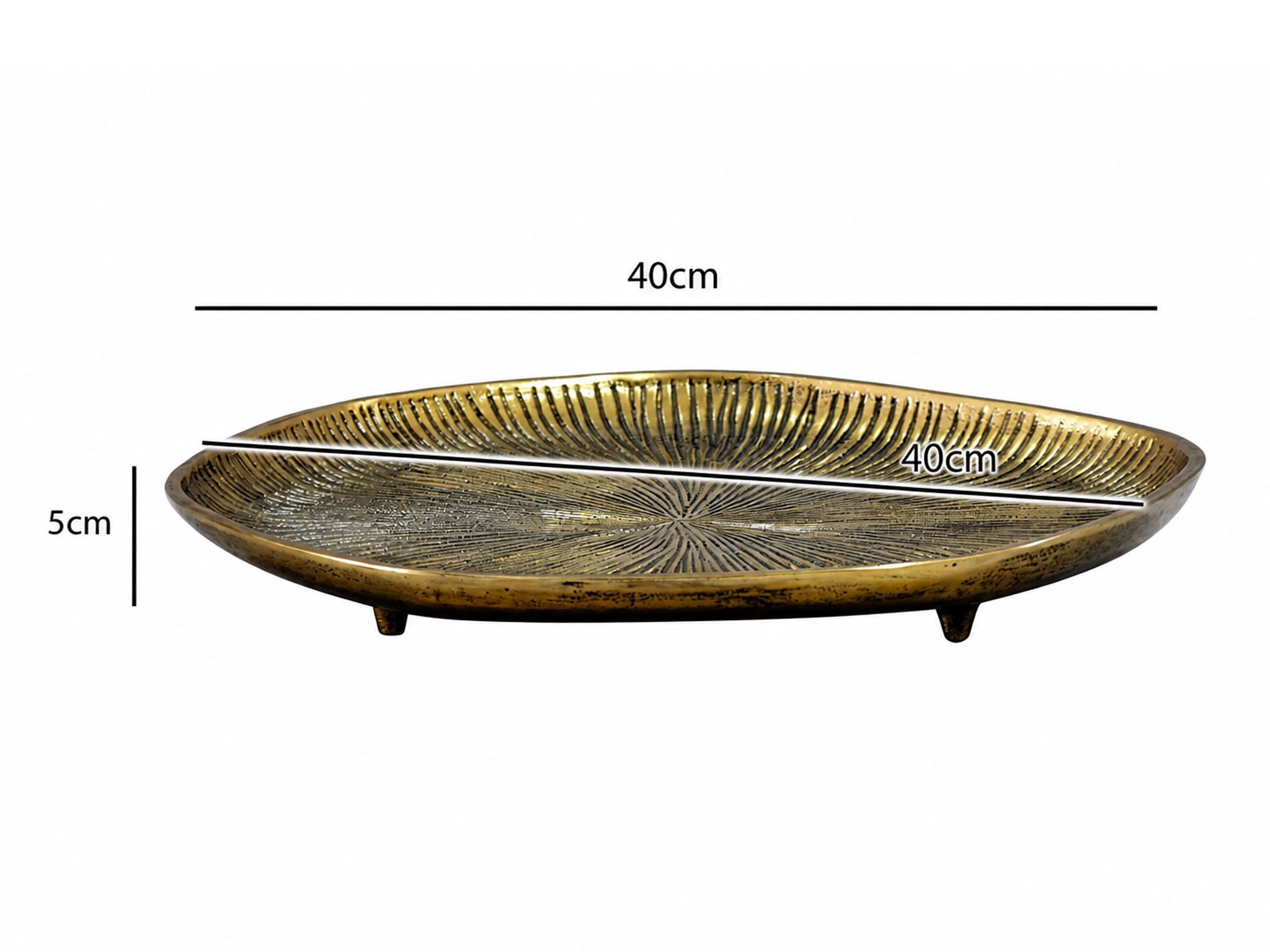 Dekoschale Midsund Aluminium Gold 40 × 40 × 5 cm