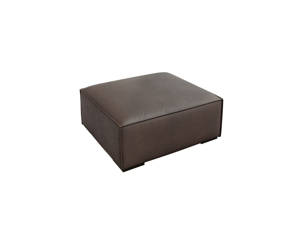 Cosmopolitan Design Pouf Turin Leder Granada Graubraun