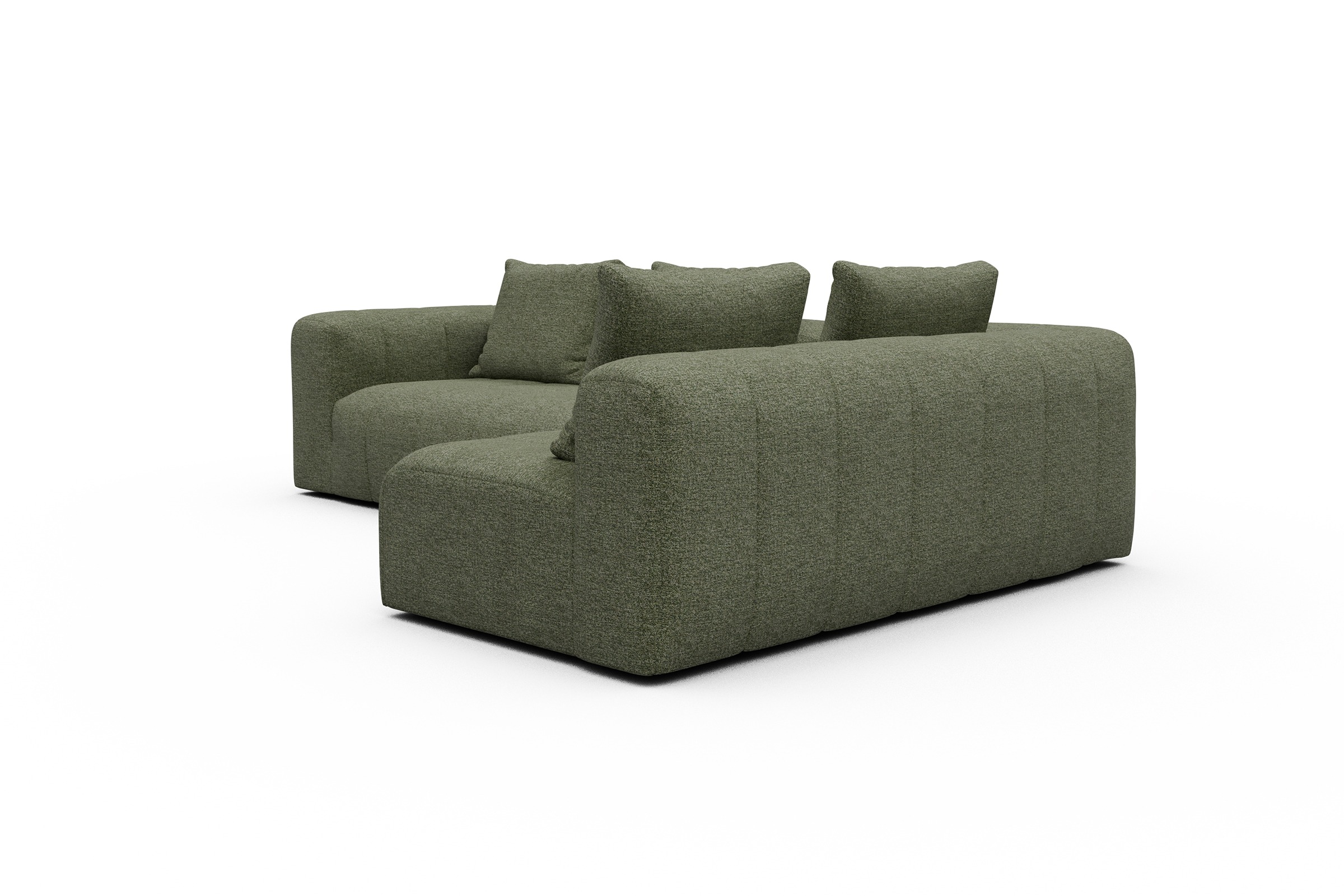 Ecksofa Hugo 2x 2,5-Sitzer Armlehne links Carreno-Vivid-Green
