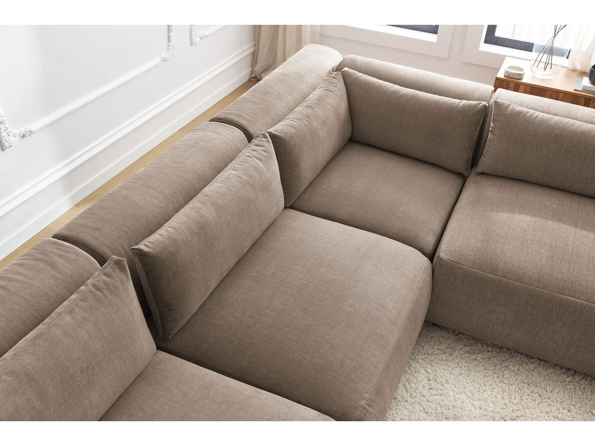 Bobochic Jeanne Ecksofa 299 × 299 cm Samt Taupe