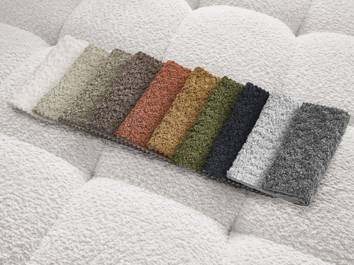 Bobochic Anis Sofa 5-Sitzer Bouclé-Stoff Weiß