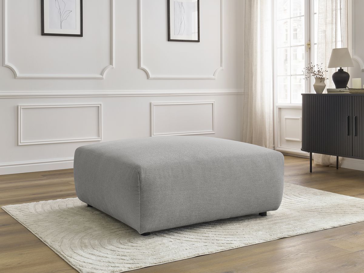 Bobochic Lucien Pouf Stoff Hellgrau