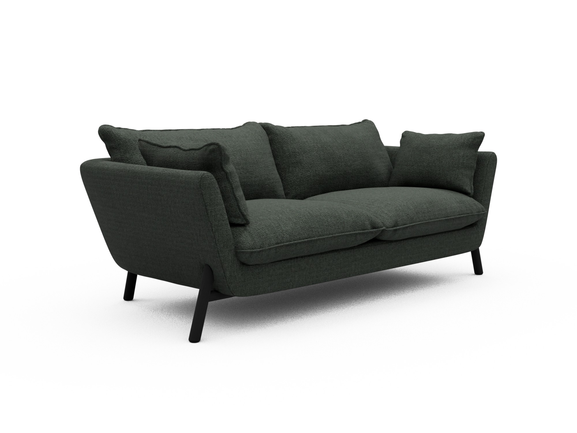 Skandi Home Sofa Emil Soft 2-Sitzer Beinfarbe Eiche Schwarz Aivi-Pine-Green moebelfaktor