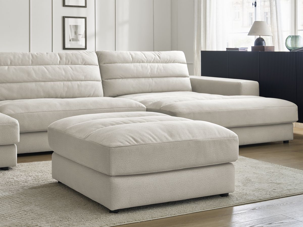 Bobochic Sierra Wohnlandschaft mit Pouf Samt Beige