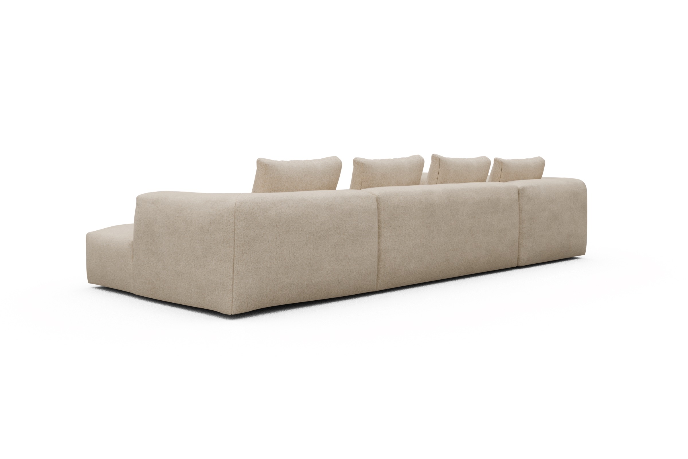 Wohnlandschaft Fred Chaiselongue rechts mit 2-Sitzer und lange Armlehne links Casone-Natural-Beige