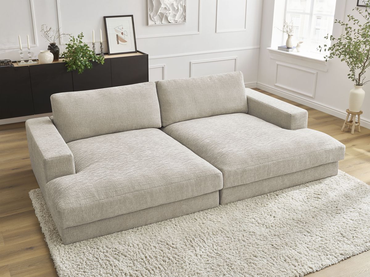 Bobochic Leonard Sofa 4-Sitzer 234 × 159 cm Strukturstoff Beige