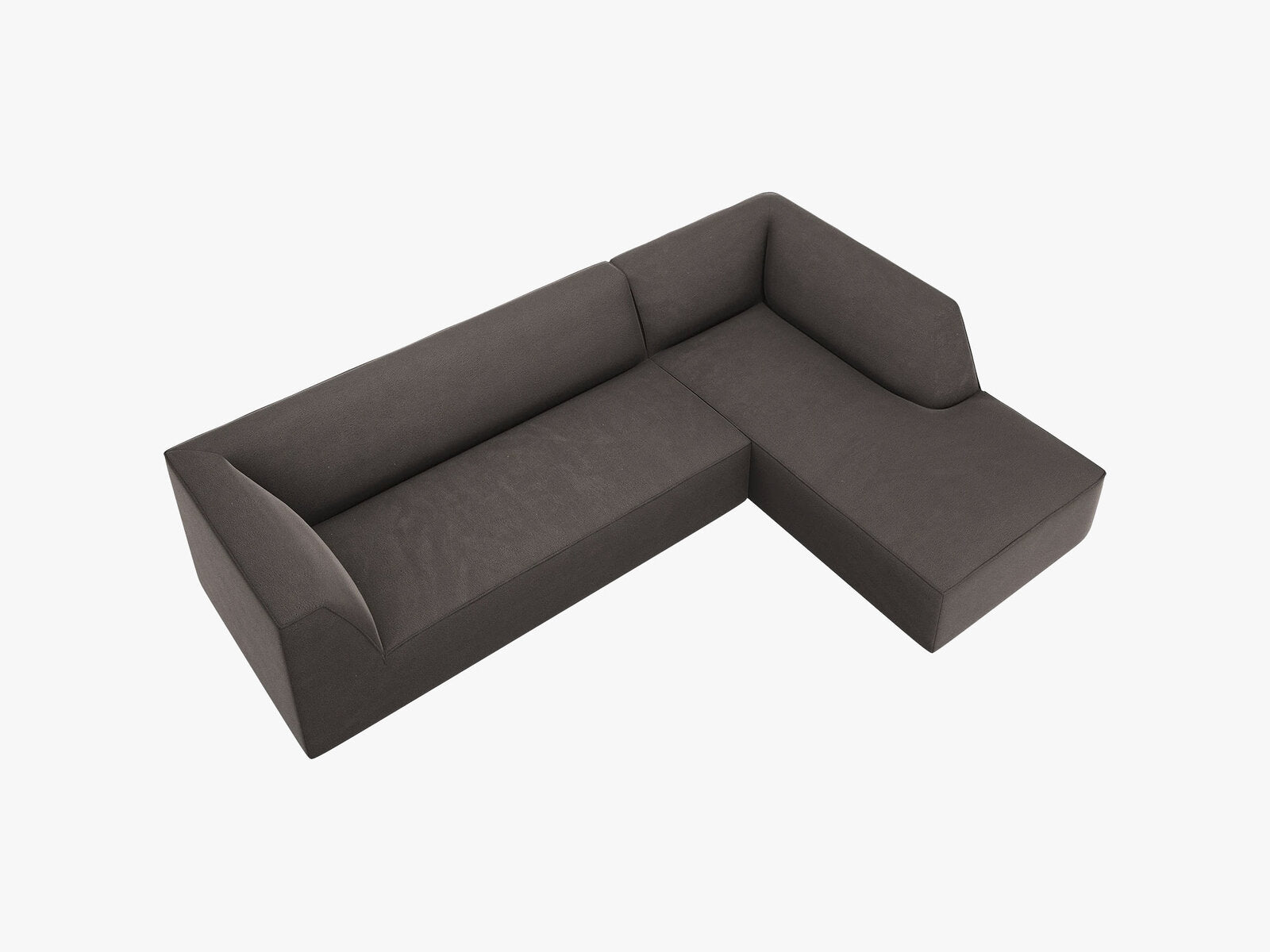 Micadoni 4-Sitzer Modular Sofa Ruby Rechts Samt Salvador Dunkelgrau