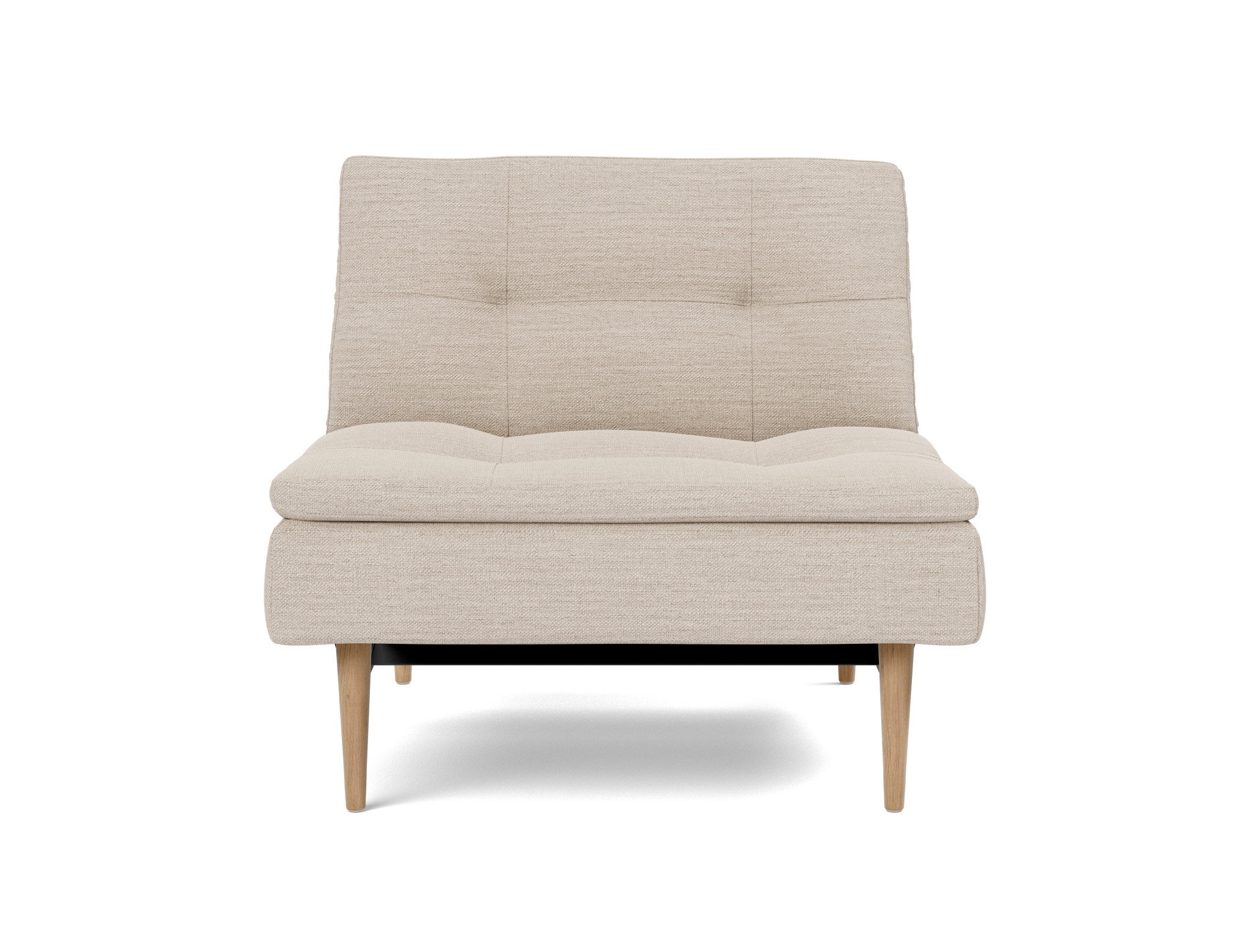 Sessel Dublexo Webstoff Blida 612-Sand-Grey Beine Styletto Eiche hell
