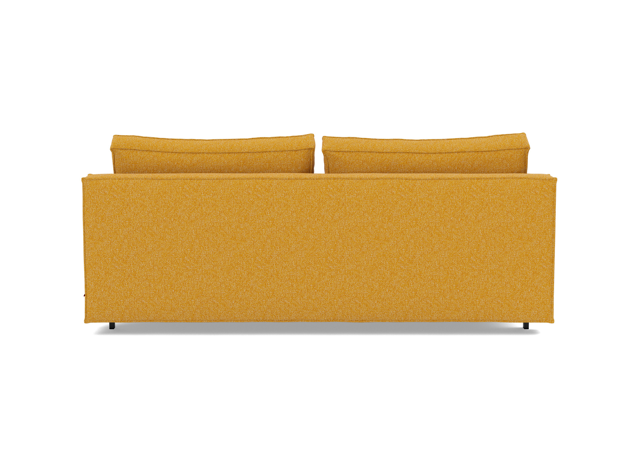 Schlafsofa Sly Boucle Skandi 536-Ochre Beine Schwarzes Metall