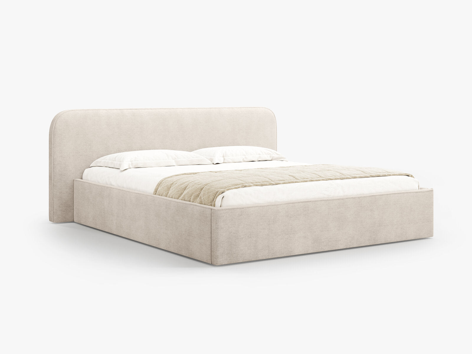 Micadoni Bett Elizabeth Strukturierter Stoff Beige 140x200