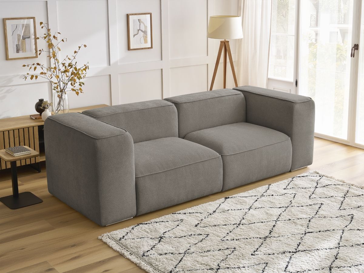Bobochic Zephyr Sofa 2-Sitzer Strukturstoff Taupe