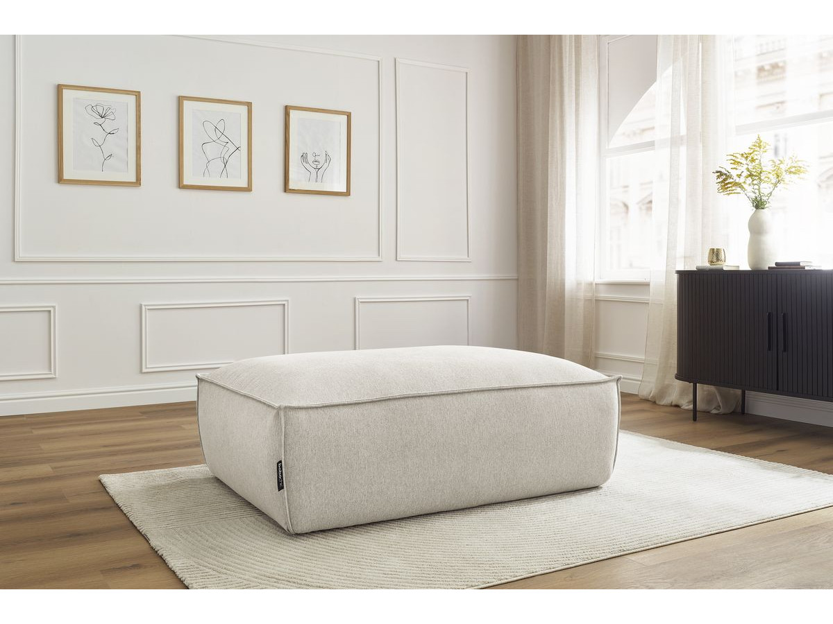 Bobochic Boheme Pouf Melange-Stoff Beige
