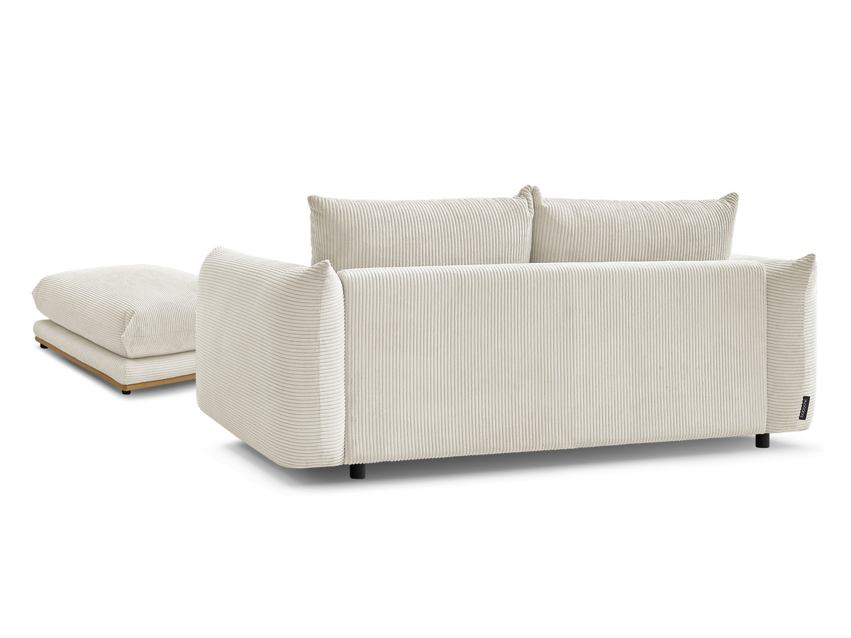 Bobochic Ernest Sofa 3-Sitzer mit Pouf 193 × 106 cm Cordsamt Beige