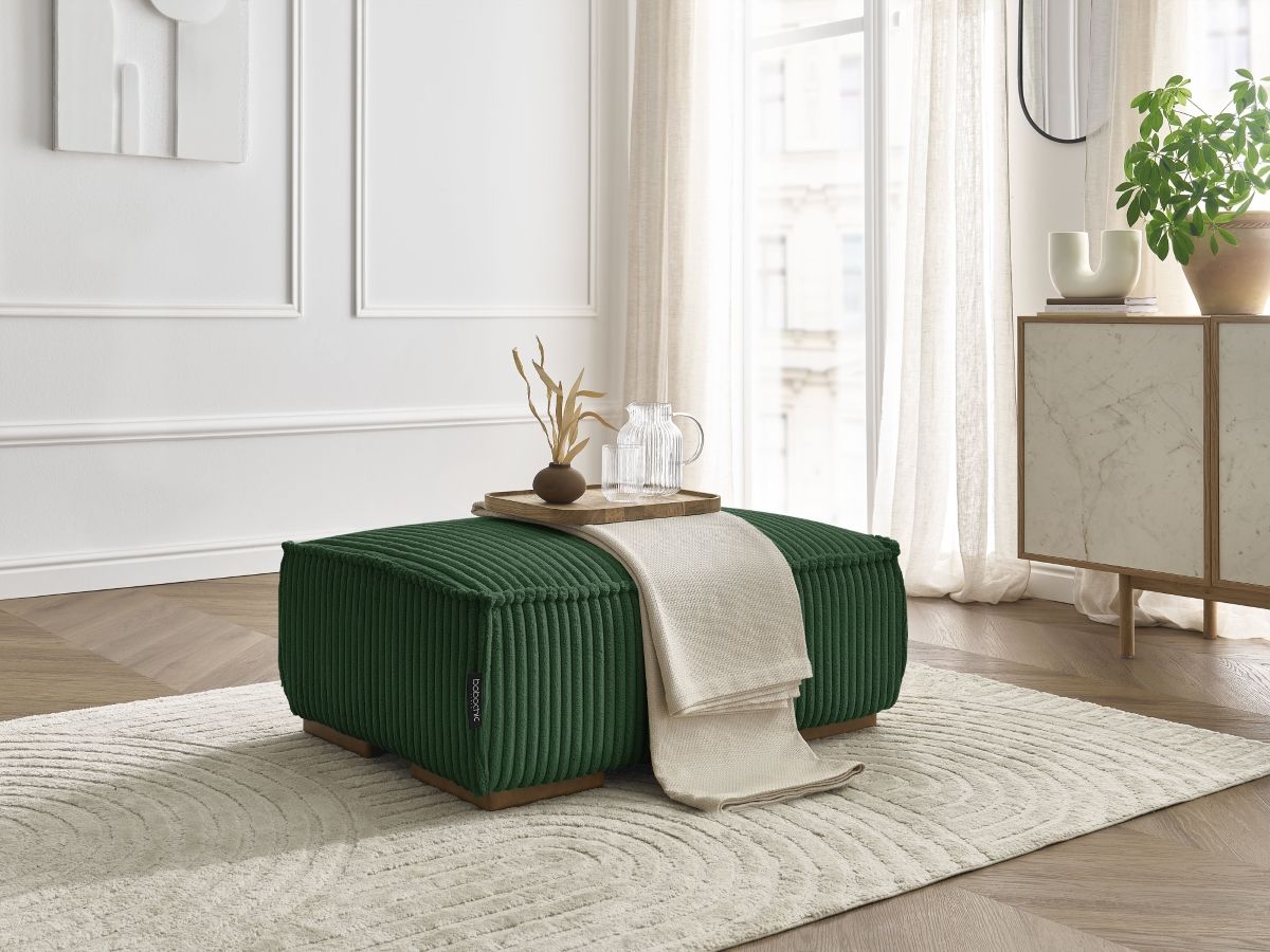 Bobochic Chelsea Pouf Breitcord weich Grün
