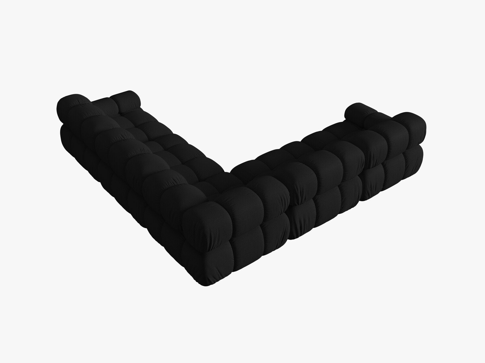 Micadoni Symmetrisches Ecksofa Bellis 5-Sitzer 3D-Stoff Sonic Schwarz