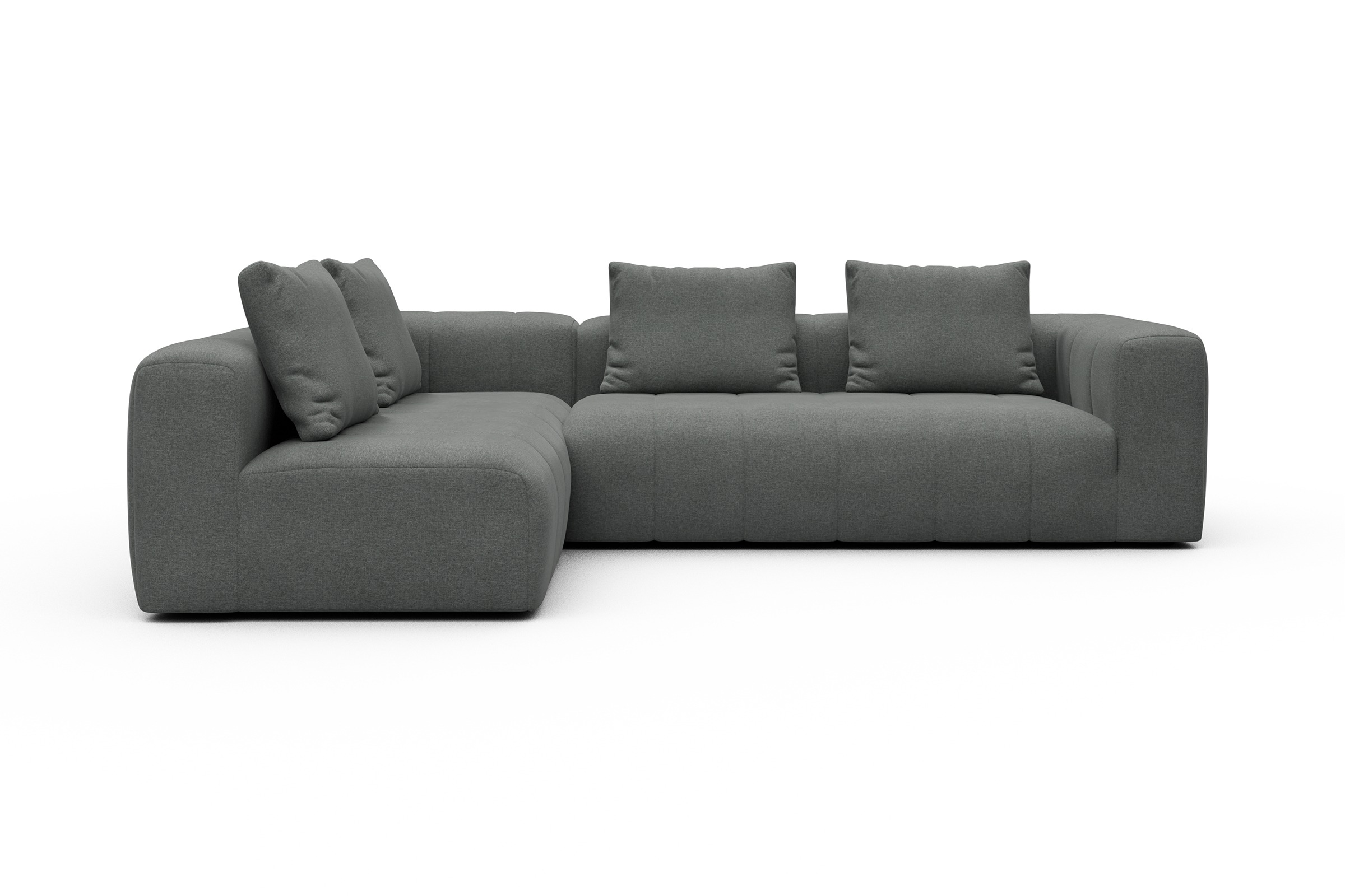 Ecksofa Hugo 2x 2,5-Sitzer Armlehne rechts Satya-Steel