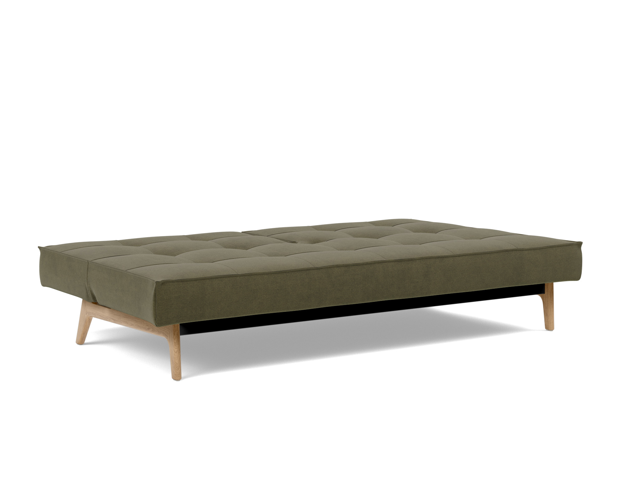 Schlafsofa Splitback Kord Cordufine 316-Pine-Green Beine Eiche