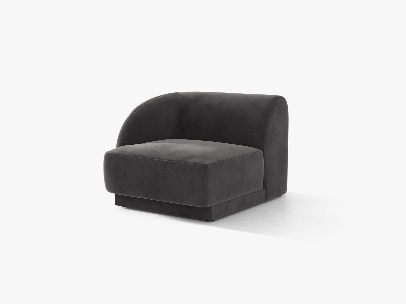 Micadoni Eckmodul Miley 1-Sitzer Links Samt Bluvel Grau