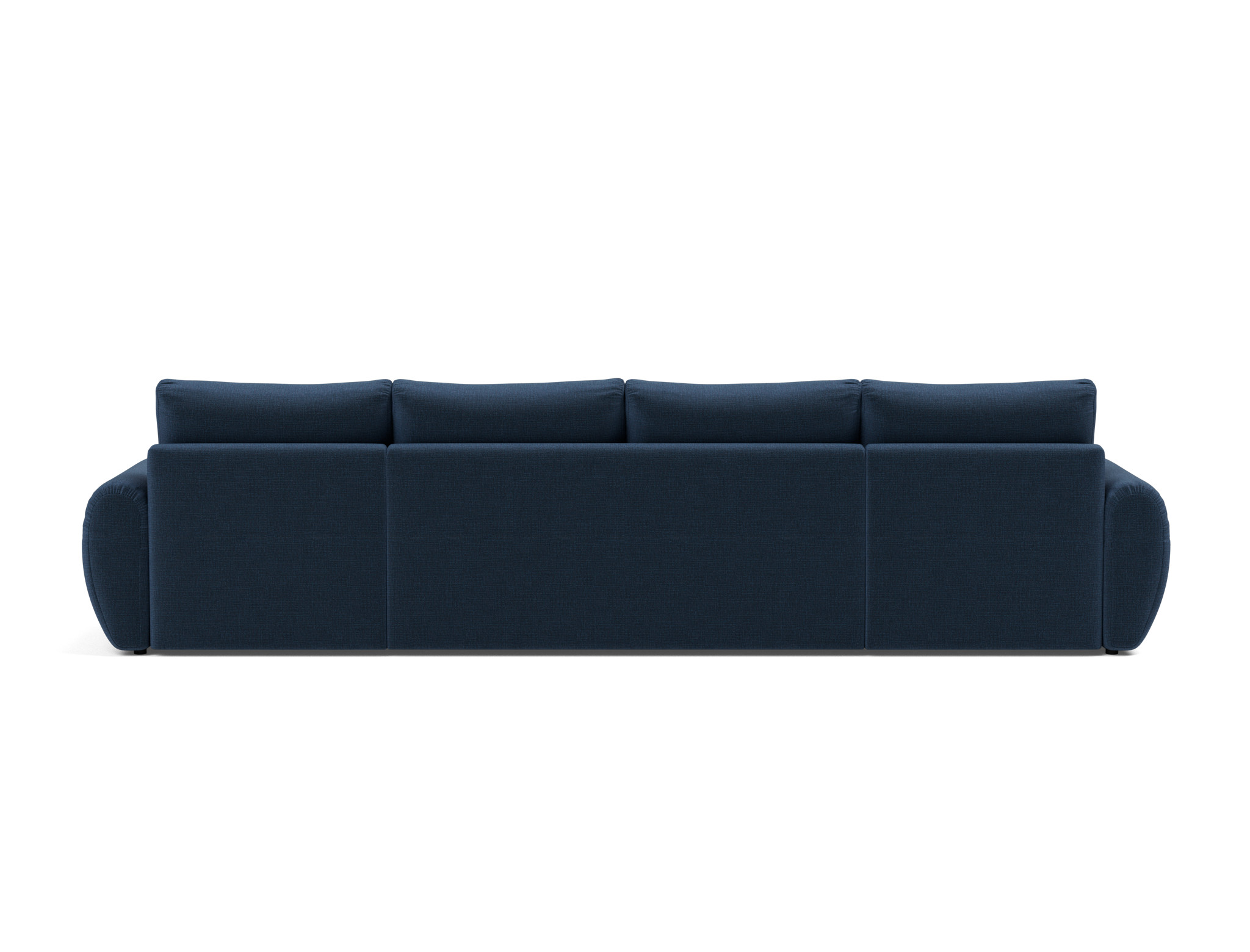 Schlafsofa Norum U-Form mit Curve-Armlehnen Chenille Esina 414-Indigo-Blue