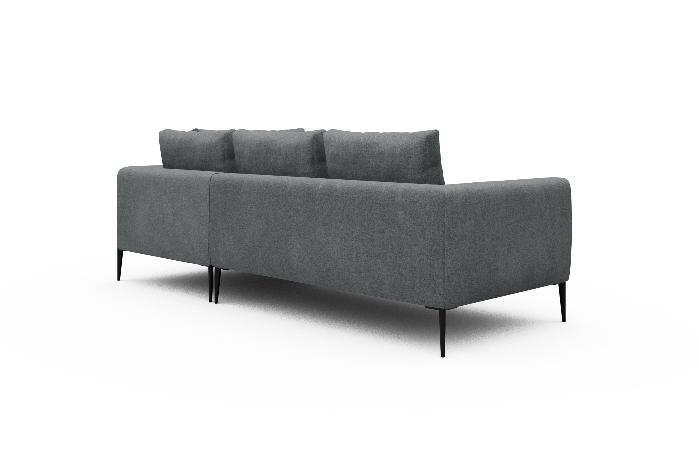 Ecksofa Paul Relax-Ecke rechts mit 2-Sitzer Casone-Gravel-Grey