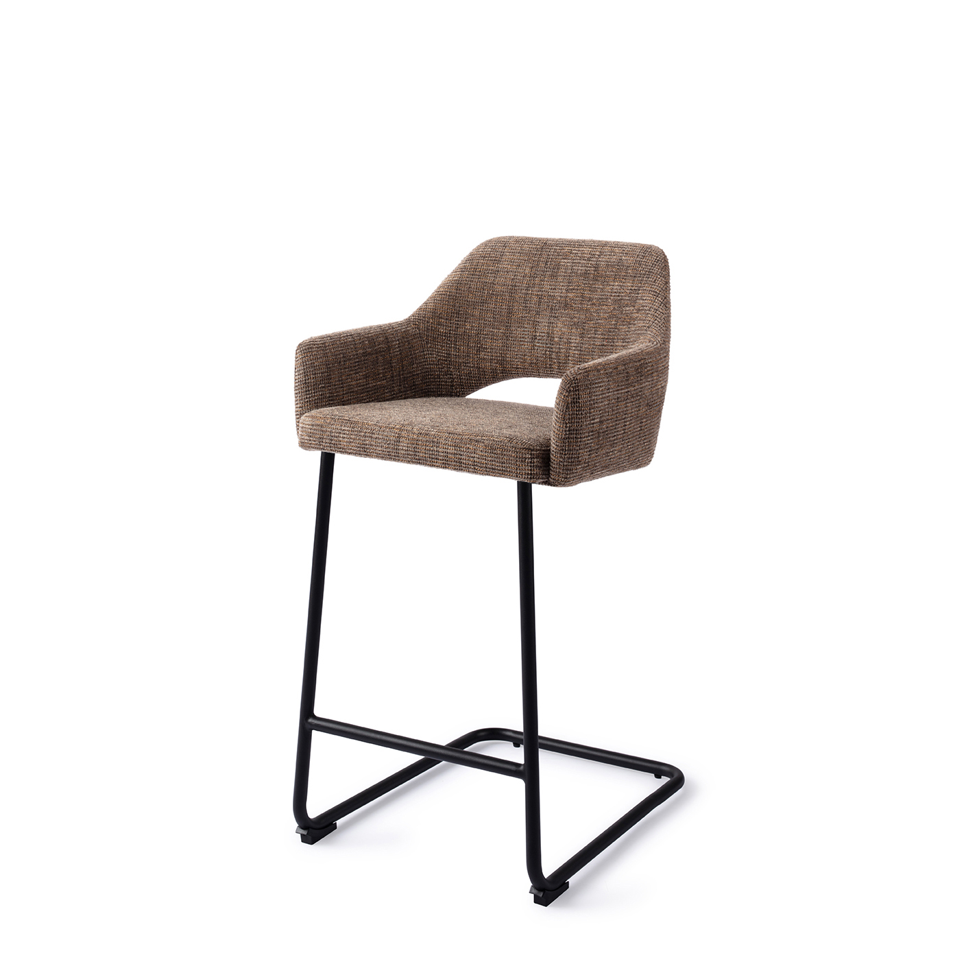 Jesper Home Barhocker Yanai Checked Chestnut Arch Schwarz Tresenhöhe 65 cm