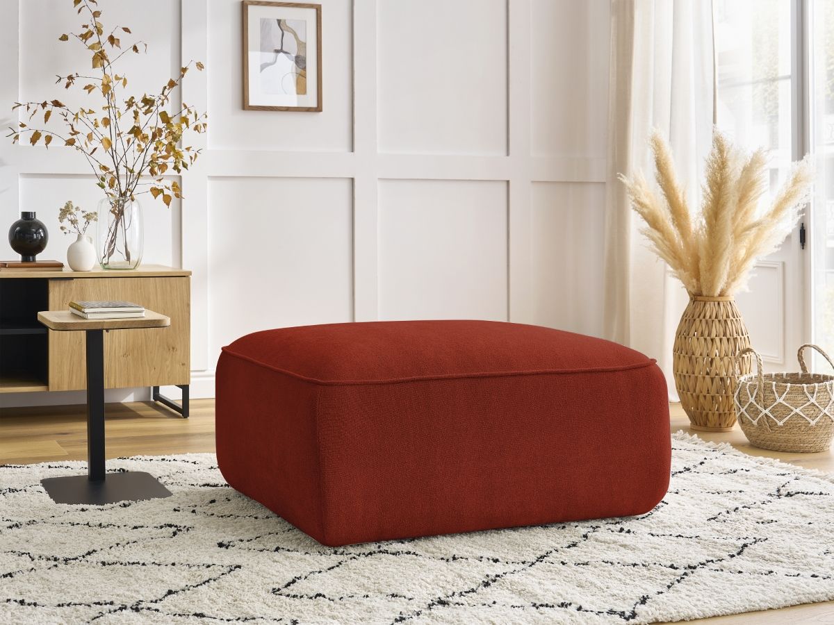 Bobochic Zephyr Pouf Strukturstoff Orange