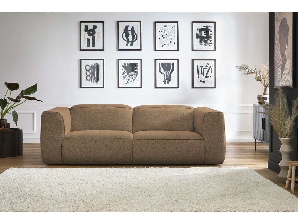 Bobochic William Sofa 3-Sitzer Melange-Stoff Orange