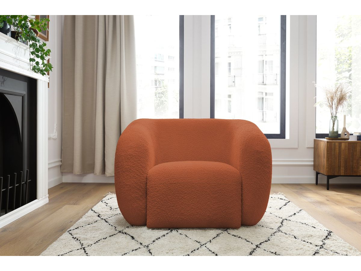 Bobochic Celine Sessel Bouclé-Stoff Orange