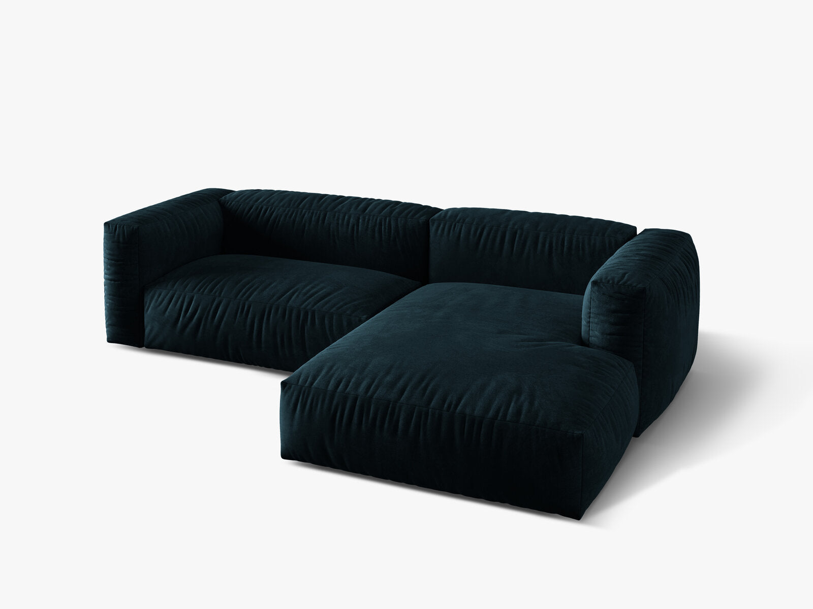 Micadoni Ecksofa Martina 2-Sitzer Rechts Samt Vogue Tiefes Petrol