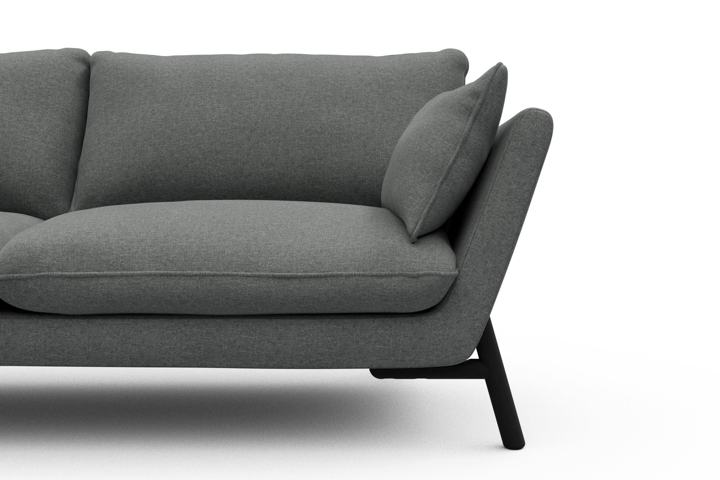 Sofa Emil 3-Sitzer Beinfarbe Eiche Schwarz Satya-Steel